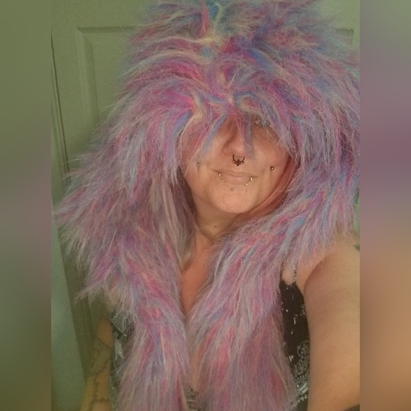 Hot Topic Big Rainbow Furry Winter Hat - Picture 1 of 4